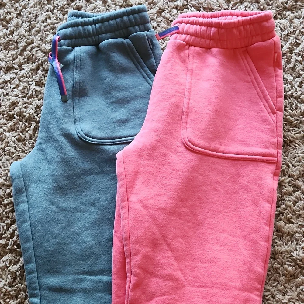 Mondetta Pink and Green Sweatpants Joggers Soft Fleece Size Girls 10/12 - Picture 7 of 9